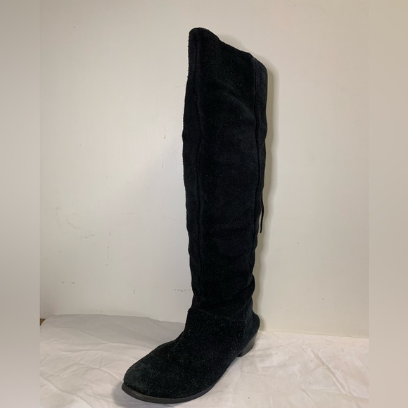 Celestial Suede Leather Boots Size 8 Metal Star Lace Up Details Hidden Zipper - Picture 4 of 10